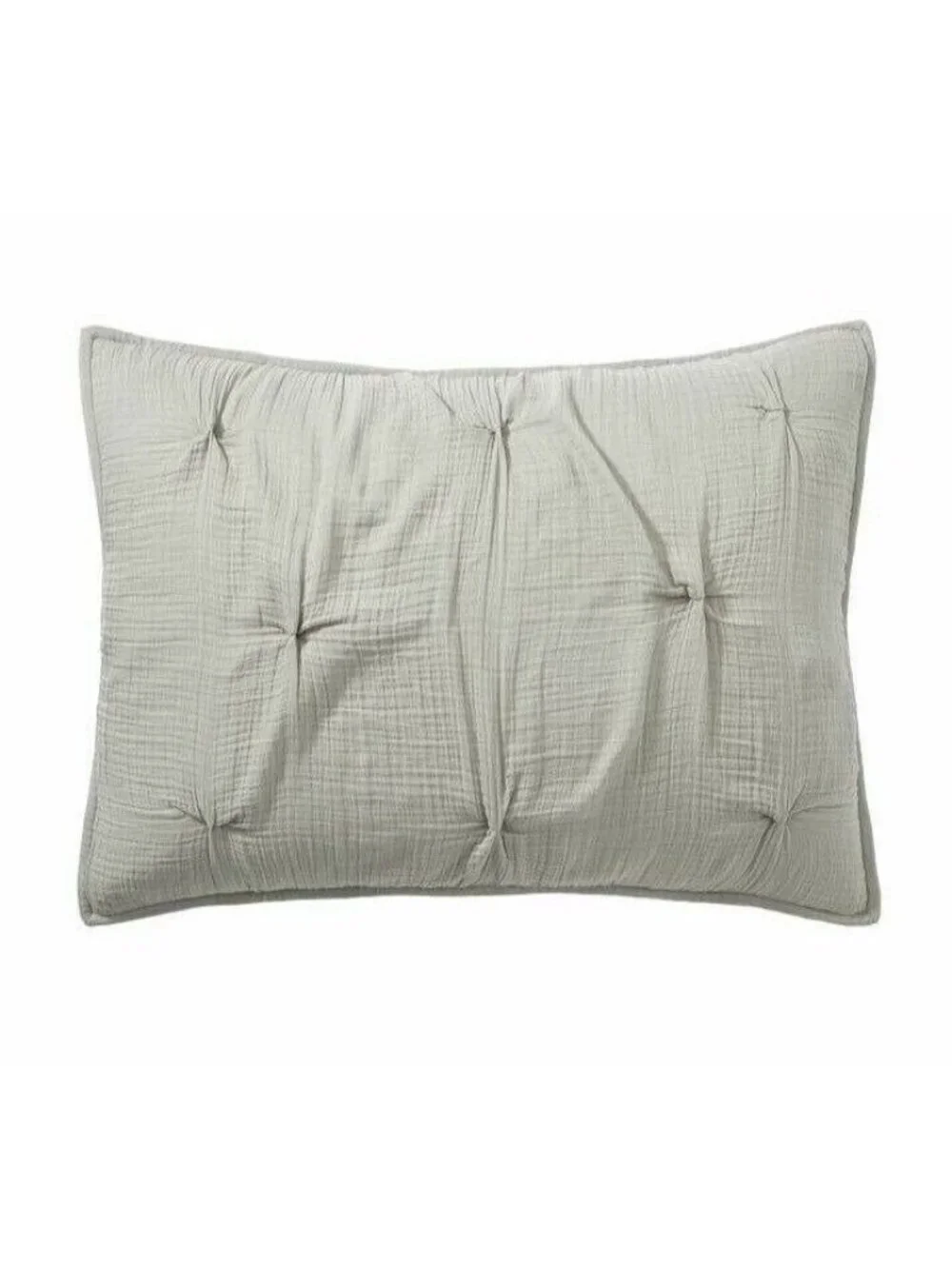 Pottery Barn Gray Soft Cotton Handcrafted Quilted Pillow Sham Standard NEW